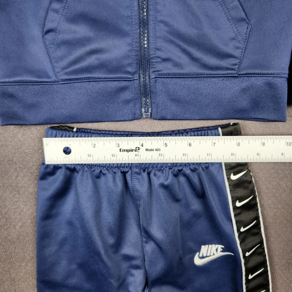 Nike Tracksuit Set Boys 4T Blue Full Zip Jacket Taped Logo Jogger Pants